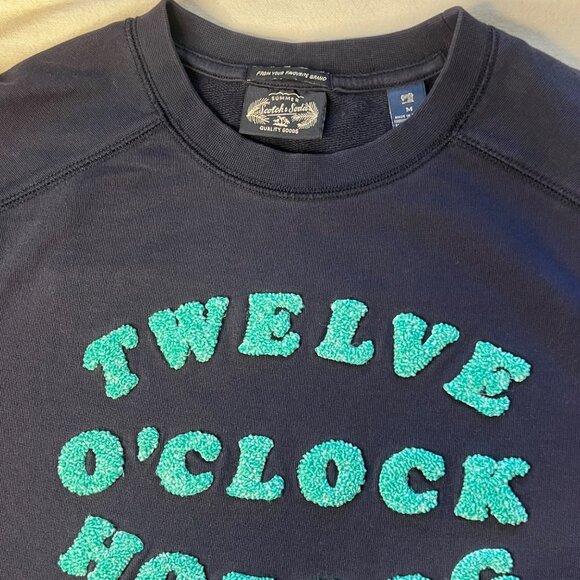Scotch & Soda Medium "Twelve O'Clock Hotdog" Sweatshirt Blue Long Sleeve Crew - Picture 3 of 16